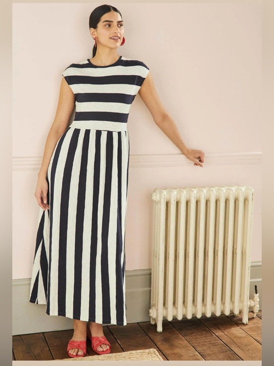 Boden Dresses & Skirts - Boden Navy & White Striped Midi Dress